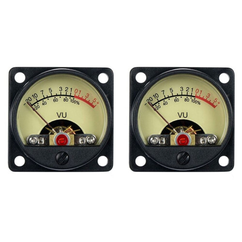 2X VU Level Meter TR-35 500 VU Meter Panel Mechanical Pointer Type Audio Level Meter White LED 2.8-3.8V 20MA
