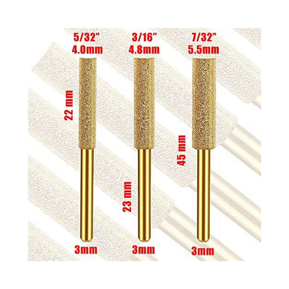60Pcs Diamond Chainsaw Sharpener, 3 Size Chainsaw Sharpener Bits, For Chain Saw, (5/32Inch, 3/16Inch, 7/32Inch) 6033967244617