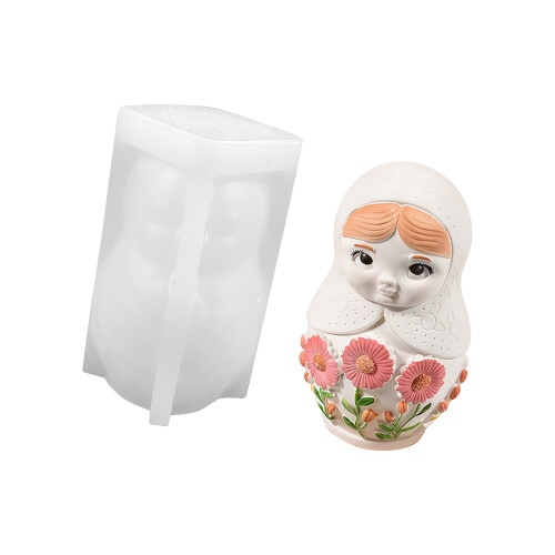 Silicone Candle Making Mould In Russian Stacking Doll Shape