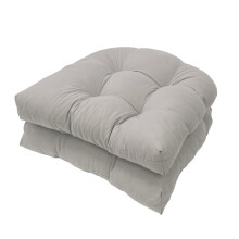 2 Pack Premium Outdoor Seat Cushions Soft and-Light Grey