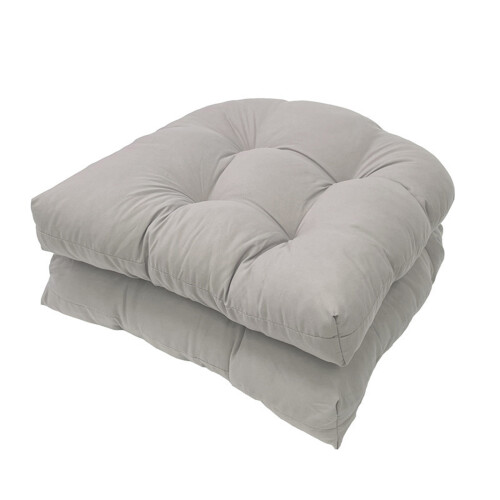 2 Pack Premium Outdoor Seat Cushions Soft and-Light Grey
