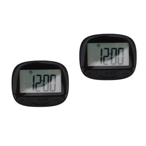 2Pièces Compteur De Pas Portable ABS Noir Simple À Attacher 1