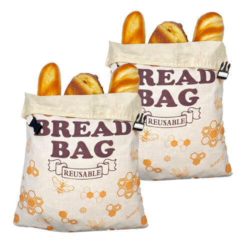 Sacs de stockage de pain naturel, conception à Double-MB002