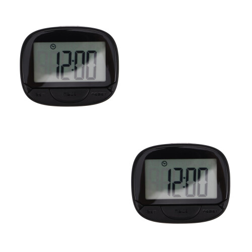 2Pièces Compteur De Pas Portable ABS Noir Simple À Attacher 2