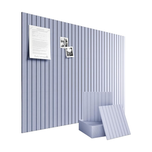 6Pcs Felt Slatted Bulletin Board with-Light Grey