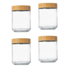 Elegante glazen pottenset voor het bewaren van-480 ml 4 stuks