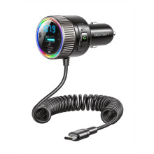 NEXTBATT Bluetooth 5.4 Kabelloser FM-Transmitter mit Kfz-Ladegerät (60 W) - Schwarz