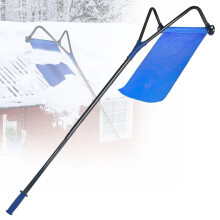 Roof Snow Rake Aluminum Snow Removal Tool with Wide Clearing Head and Ergonomic Easy Grip Handle