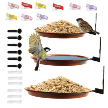 3 in 1 Bird Feeder with Bird Bath, Fence Mounted Outdoor Bird Feeder Set for Garden Balcony Patio