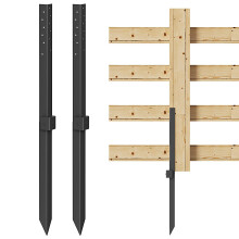 Heavy Duty Fence Post Anchor 4x4 Kit, Fast Stabilization Metal Base, Weather Resistant Black
