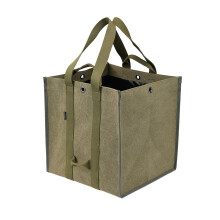 Large Capacity Firewood Carrier Bag Foldable Canvas Log Tote with Easy Carry Handles for Camping Outdoor Use