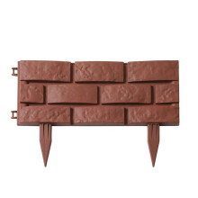 Brown Brick Effect Garden Edging Stones Plastic Lawn Border for Flower Bed Fence Easy DIY Installation