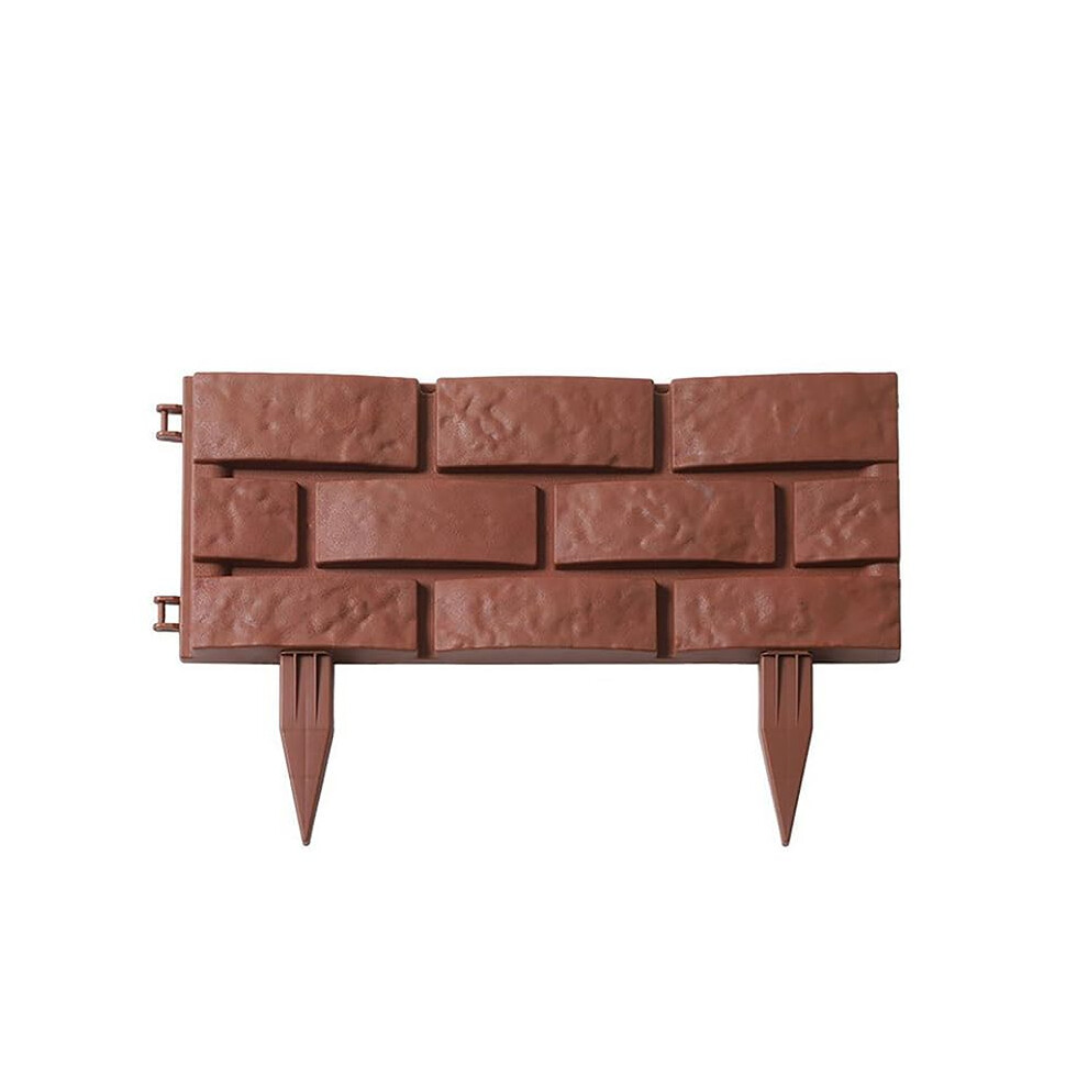 Brown Brick Effect Garden Edging Stones Plastic Lawn Border For Flower Bed Fence Easy Diy Installation 9330225851776