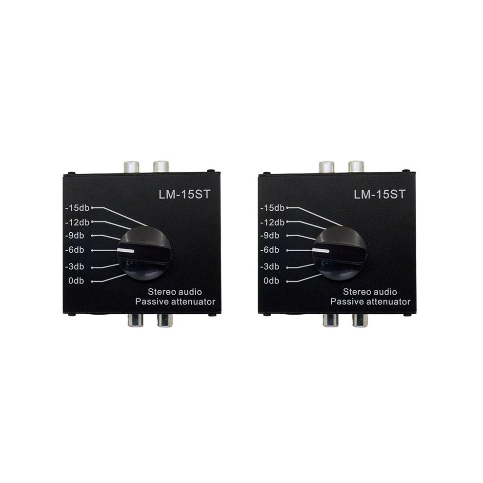 2X Passive Audio Passive Attenuator Output Signal Sound Card, Speaker, Mic Port, High Low Level Converter Black 6032462192157