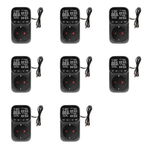8X Digital Temperature Controller Socket with Timer  Heating Cooling for Refrigerator Aquaculture 230V EU Plug