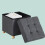 Storage Cube Stool with Upholstered Seat and Wooden Legs 5