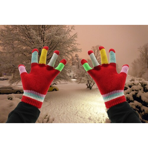 (Red 2) Magic Kids Multicoloured Gloves 1