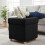 Upholstered Storage Cube with Padded Seat and Wooden Legs 2