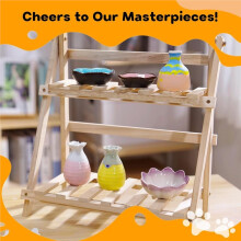 Tour de Potier pour Enfants de 8 à 12 Ans, Kit Complet D'Art et de Loisirs Créatifs avec 3 Pots D'Argile Autodurcissante et de la Peinture - Kit