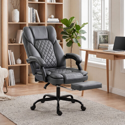 Homcom HOMCOM Home Office Chair Reclining Function High Back, Grey