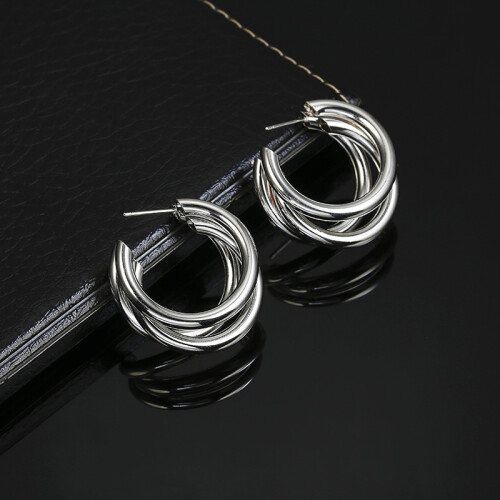 Hoop Orecchini Orecchini Geometrici Accessori Metallici Accessori Moda Argento 2