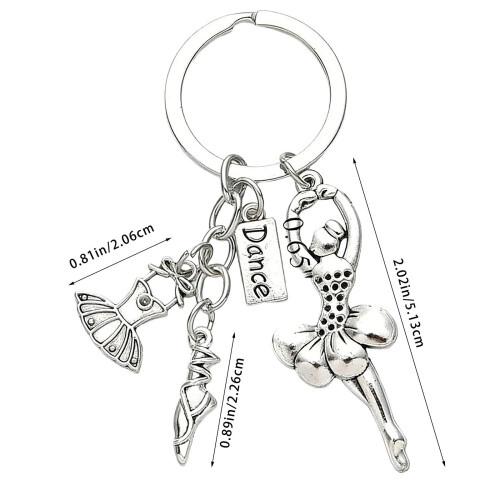 Stylish Dance Theme Keychain Featuring A Graceful Ballerinas 1
