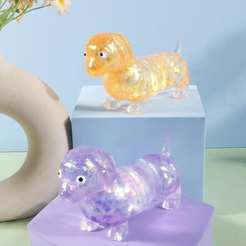 Dachshund Shape Stress Relief Squeeze Toy Durable Safe-Blue 2 2