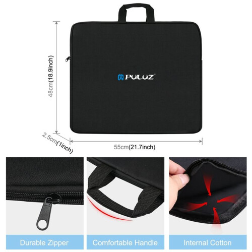 PULUZ 48X55cm Patchlight Storage Bag Handheld Zipper Bag Direct Accessory Toolkit Handheld Storage Bag 2