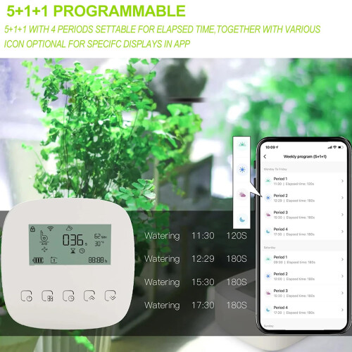Smart Plant Watering System Compatible with Alexa, Programmable Automatic Drip Irrigation Kit for 20 Indoor Plants 2