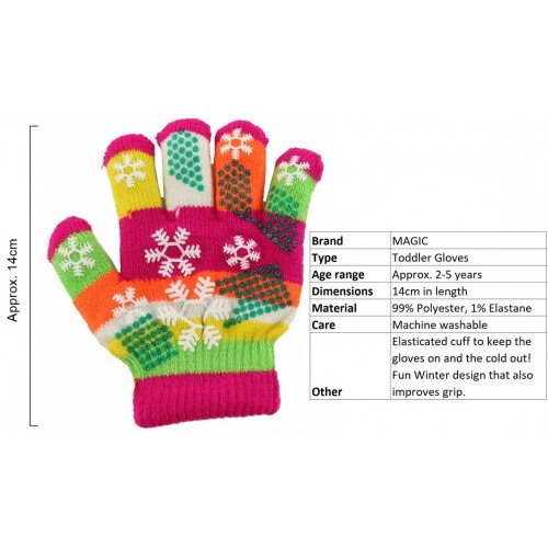 (Pink) Magic Snowflake Toddler Gloves 1