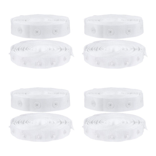 4Pcs Snap Button Ribbon for Clothes White Sewing Accessory Durable 2