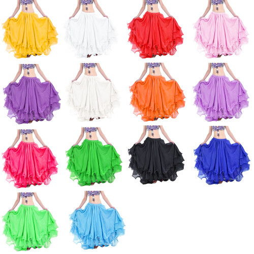 Professional Belly Dance Skirt Triple Layer Chiffons-BR A 1