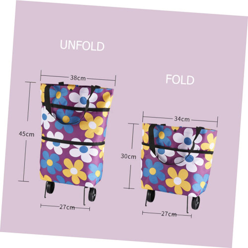 Folding Shopping Cart with Large Capacity, Smooth Rolling Wheels and Foldable Trolley Bag Design 1
