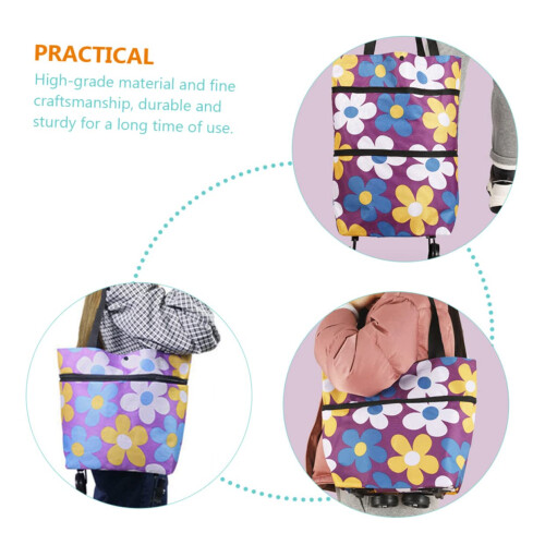 Folding Shopping Cart with Large Capacity, Smooth Rolling Wheels and Foldable Trolley Bag Design 2