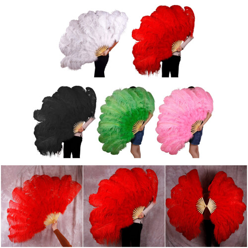 Furry Feather Handheld Fan Carnivals Wedding Stage-Black SS2 2