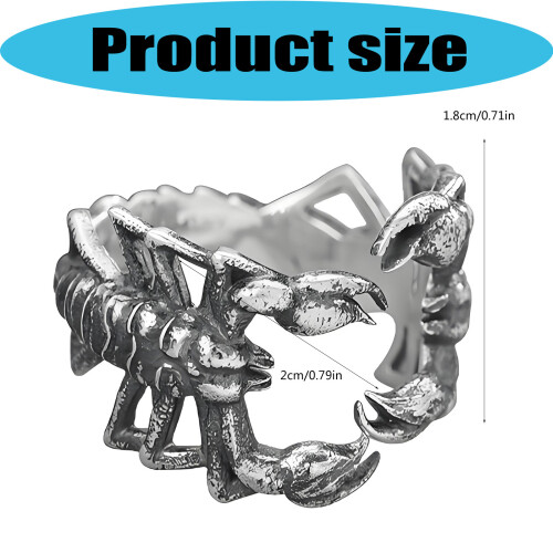 Punk Open Rings Geometric Rings Scorpion Shape Adjustable Finger 2