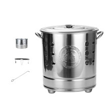 Outdoor Burn Barrel Stainless Steel Incinerator with Lid, Efficient Airflow, Backyard Trash and Leaf Fire Pit