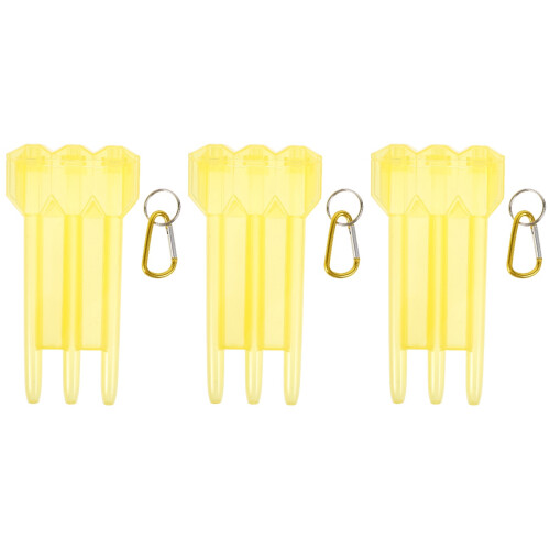 3Pcs Compact Yellow Hard Plastic Darts Storage Box with Carrying Case 2