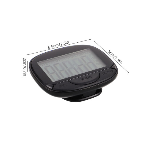 Lightweight Black ABS Clip on Pedometer with Easy Read LCD Display 1