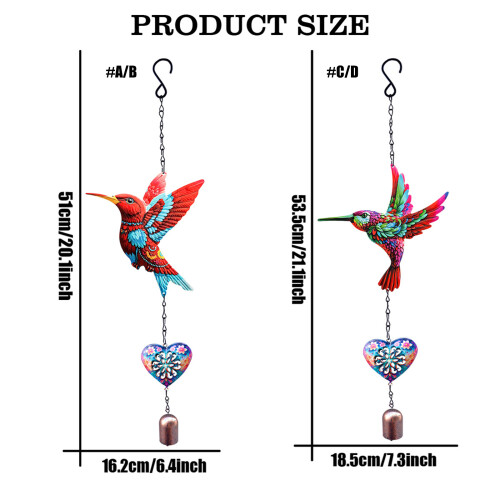 Carillons éoliens colibri élégants, décoration extérieure avec-C 1