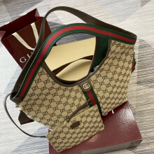 Gucci Beige Brown Denim Tote 853972 50×47×14cm