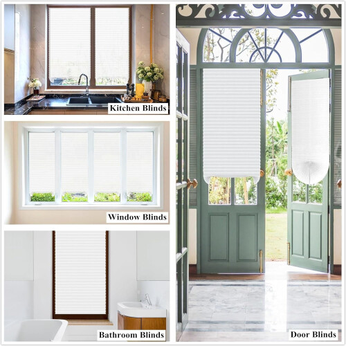 Kitchen Curtain Set Polyester Pleated Blind 1
