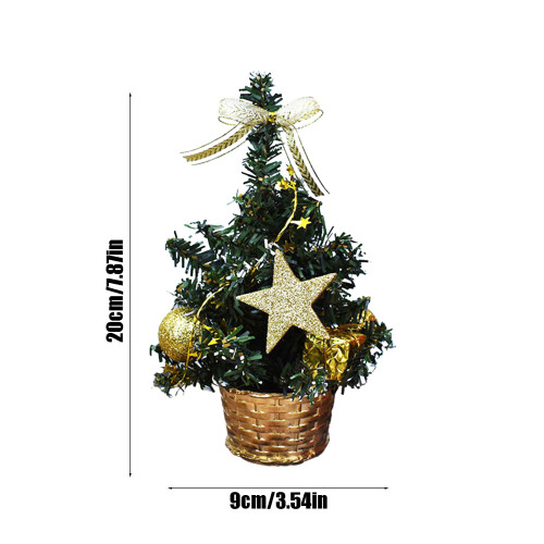 Mini Christmas Tree 20cm Gold PVC Desktop Decoration 1
