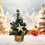Mini Christmas Tree 20cm Gold PVC Desktop Decoration 4