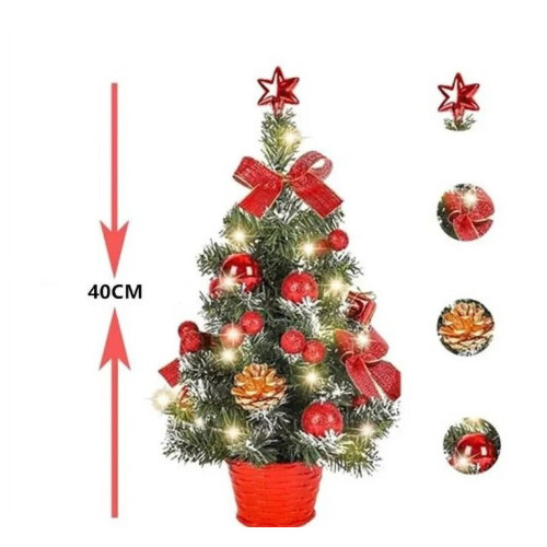 Pre-Lit Tabletop Christmas Tree Snow Flocked 7 Inch 2