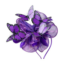Bandeau en organza tendance avec postiche de costume de-Violet