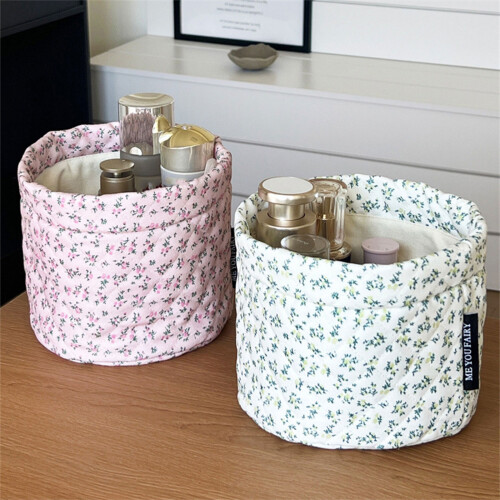 Stilvolle runde Make-up-Organizer mit hübschen Blumenmustern-A 2