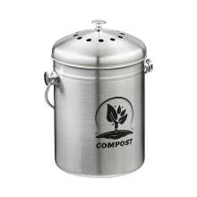 Contenedor de compostaje de 5 l de acero inoxidable con filtro