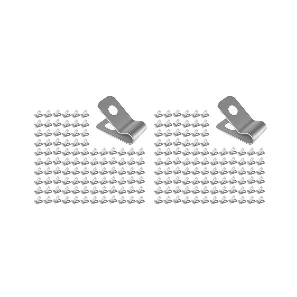 200Pcs Clips Fence Wire Clamps Agricultural Fencing Mounting Clips With Screws Stainless Steel Wire Garden Fasteners 6033968568576