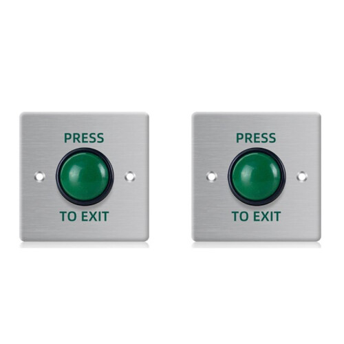2X Door Exit Push Button Release  Opener Stainless Steel Panel for Door Access Control System Entry Open